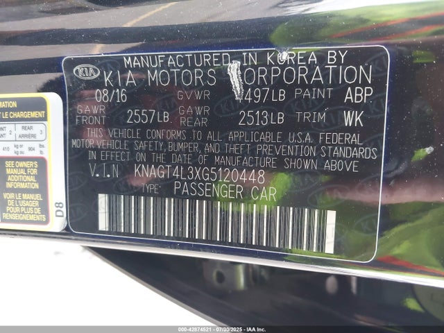 KNAGT4L3XG5120448 KIA gdi theta ii
