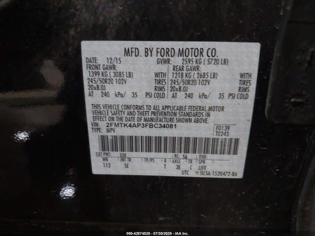 Ford 2015 2015 2FMTK4AP3FBC34081 Image 9