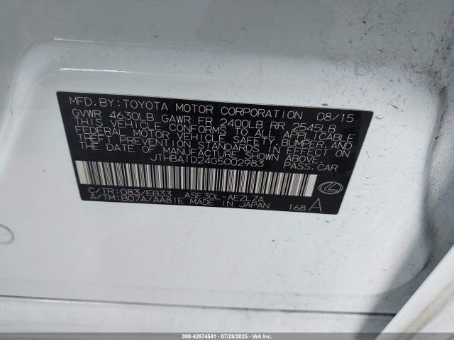 Lexus 8ar-fts 2016 JTHBA1D24G5002983 Image 9