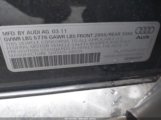 2011 AUDI A8 WAUAVAFD2BN020842 Photo 8