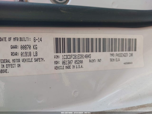 1C3CDFCB1ED914845 Dodge 2014