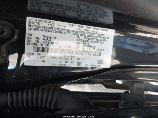 2014 FORD FOCUS 1FADP3F26EL454563 Photo 8