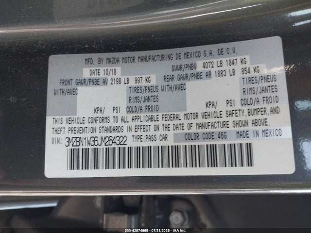 3MZBN1W36JM264322 Mazda py