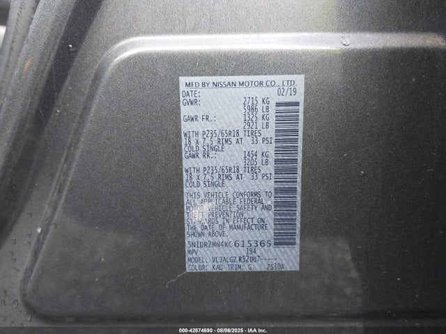 Nissan 2019 2019 5N1DR2MN4KC615365 Image 9