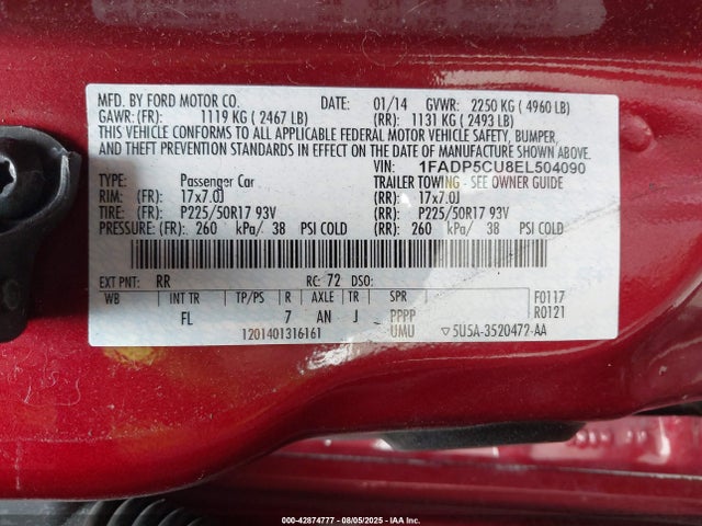 1FADP5CU8EL504090 Ford atk ivct hev