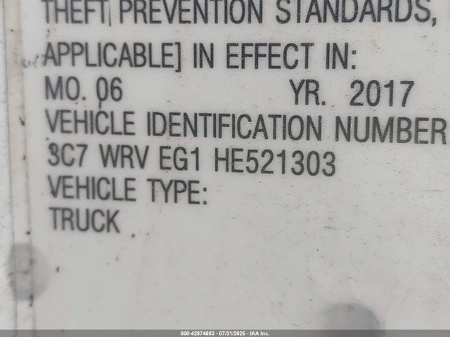3C7WRVEG1HE521303 RAM 2017