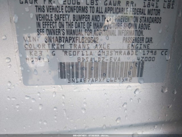 3N1AB7APXFL629542 Nissan 2015