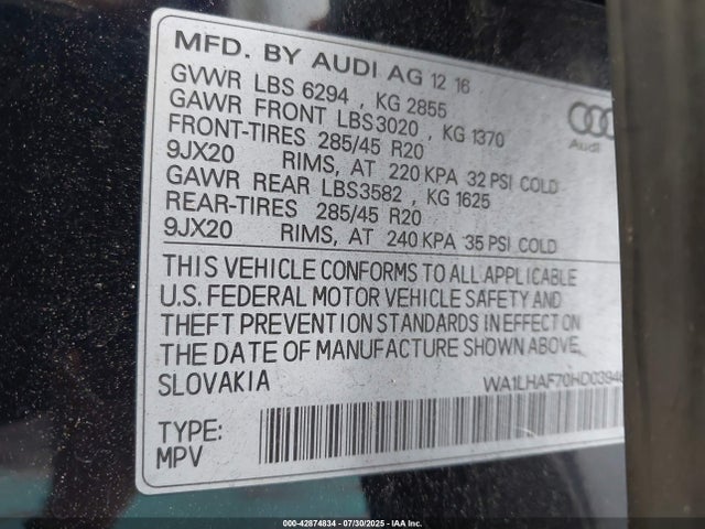 2017 AUDI Q7 WA1LHAF70HD039461 Photo 8