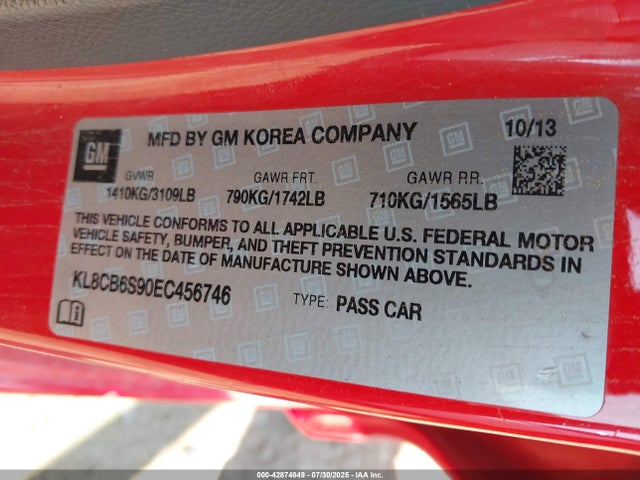 Chevrolet ll0 2014 KL8CB6S90EC456746 Image 9