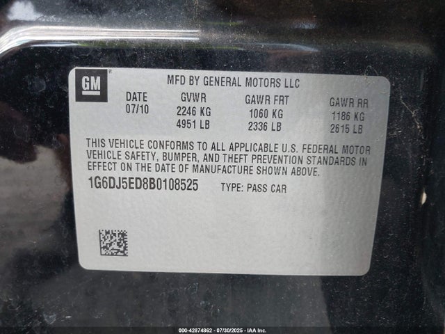 2011 CADILLAC CTS 1G6DJ5ED8B0108525 Photo 8