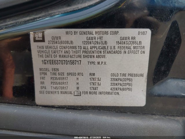2007 CADILLAC SRX 1GYEE637070158717 Photo 8