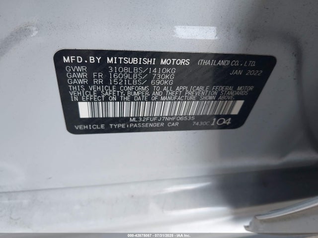 Mitsubishi mivec 2022 ML32FUFJ7NHF06535 Image 9