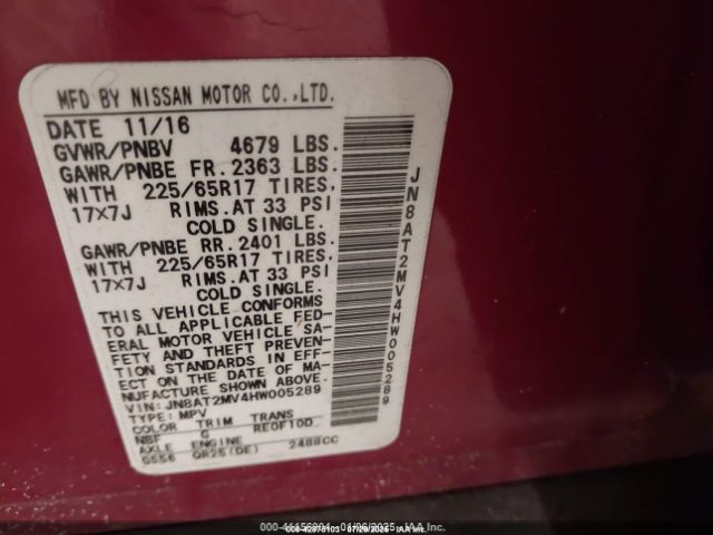 2017 NISSAN ROGUE JN8AT2MV4HW005289 Photo 8