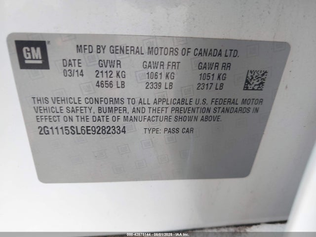 Chevrolet lkw 2014 2G1115SL6E9282334 Image 9