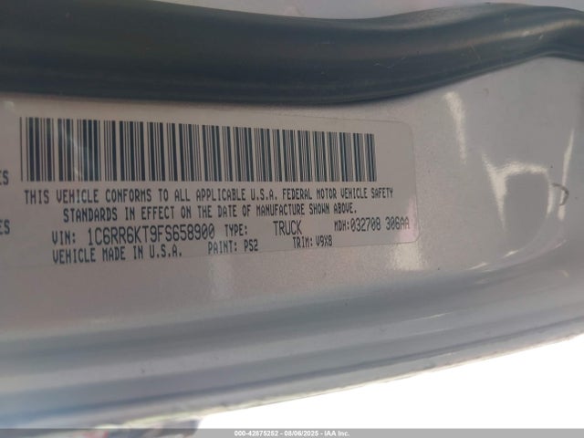 RAM 1500 2015 1C6RR6KT9FS658900 Image 9