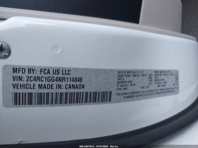 Chrysler 2022 2022 2C4RC1GG4NR114846 Image 9