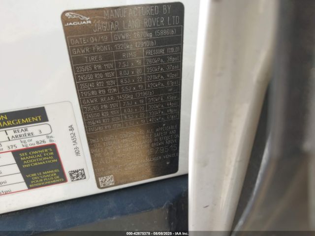 2020 JAGUAR I-PACE SADHC2S18L1F79515 Photo 8