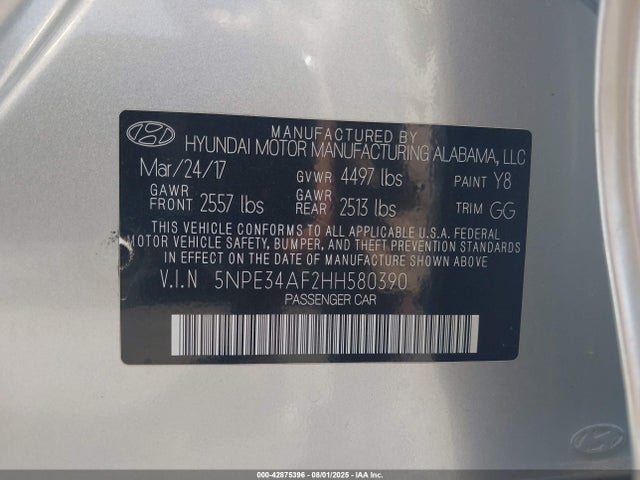 Hyundai Sonata 2017 5NPE34AF2HH580390 Image 9