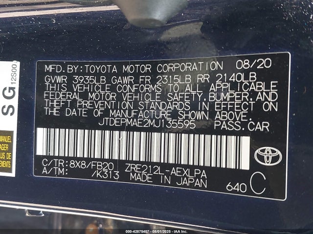 Toyota 2zr-fae 2021 JTDEPMAE2MJ135595 Image 9