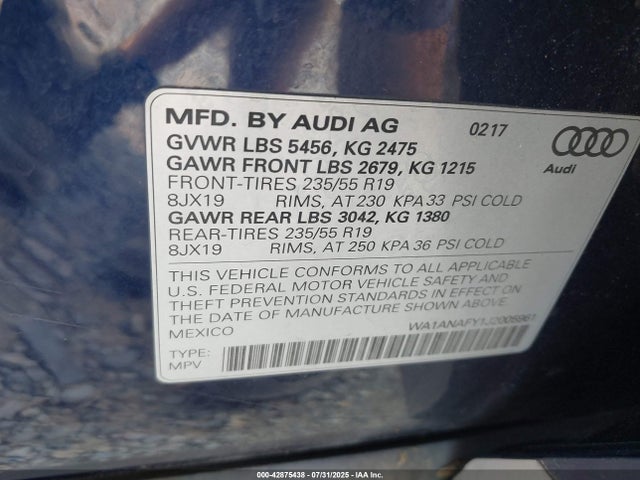 2018 AUDI Q5 WA1ANAFY1J2005961 Photo 8