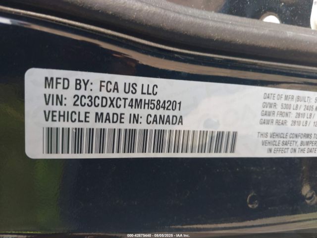 2021 DODGE CHARGER 2C3CDXCT4MH584201 Photo 8