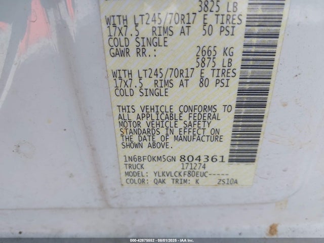 Nissan NV 2016 1N6BF0KM5GN804361 Image 9