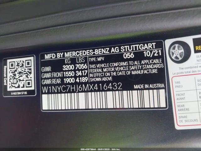 W1NYC7HJ6MX416432 Mercedes-Benz m177