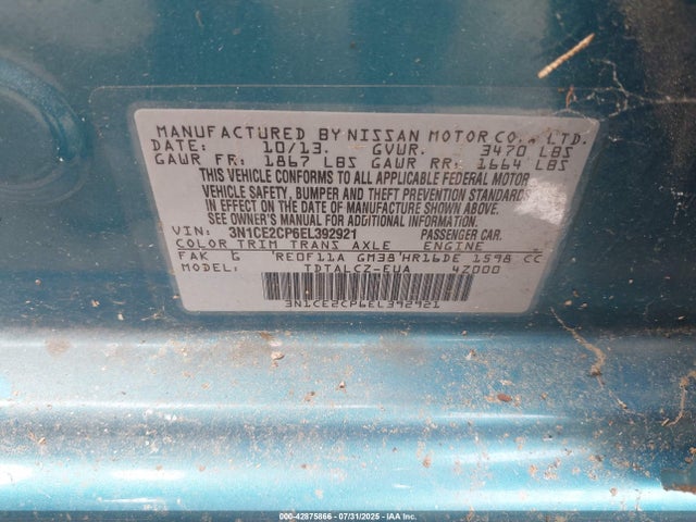 3N1CE2CP6EL392921 Nissan 2014