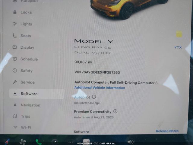 2022 TESLA MODEL Y 7SAYGDEEXNF387260 Photo 6
