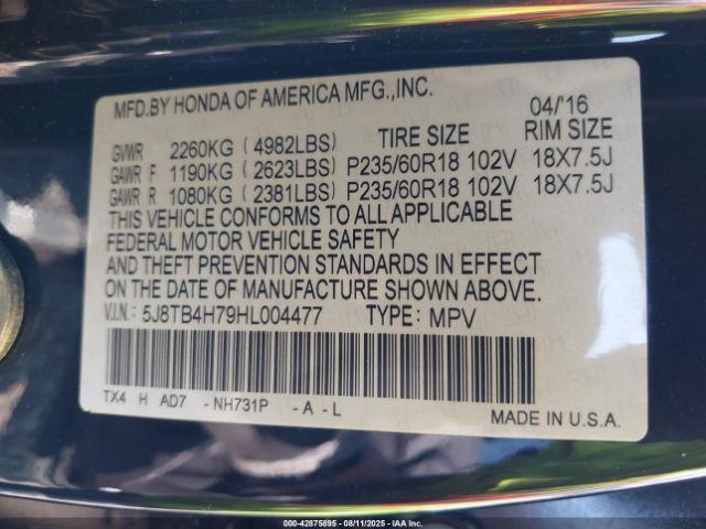 2017 ACURA RDX 5J8TB4H79HL004477 Photo 8