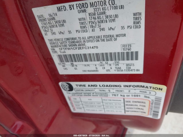 Ford 2014 2014 1FTFW1CF2EFC31470 Image 9