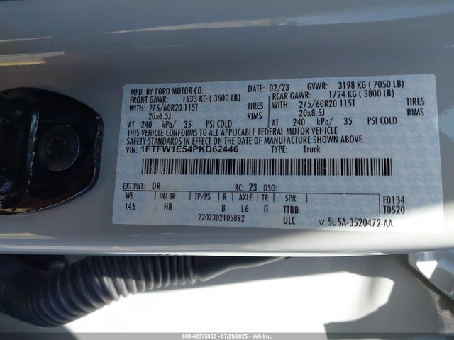 Ford 5.0l-4v 2023 1FTFW1E54PKD62446 Image 9