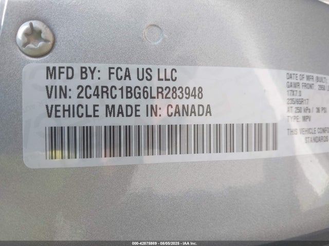 Chrysler Pacifica 2020 2C4RC1BG6LR283948 Image 9