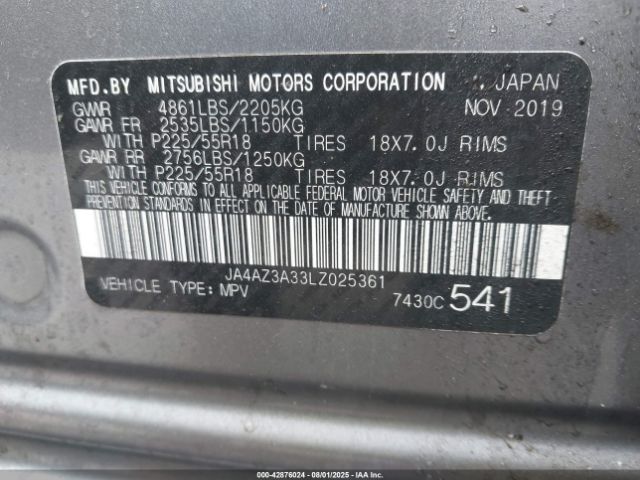 2020 MITSUBISHI OUTLANDER JA4AZ3A33LZ025361 Photo 8