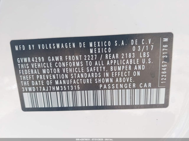 3VWD17AJ7HM351315 Volkswagen 1.8 tsi