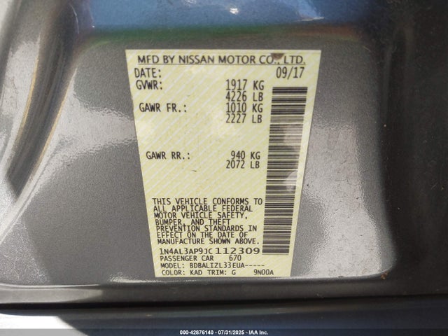 1N4AL3AP9JC112309 Nissan 2018