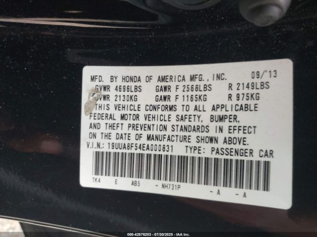 2014 ACURA TL 19UUA8F54EA000831 Photo 8