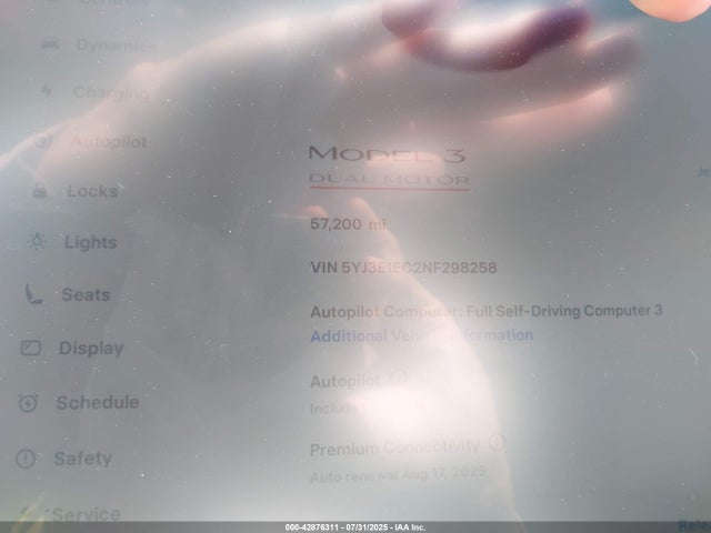 2022 TESLA MODEL 3 5YJ3E1EC2NF298258 Photo 6