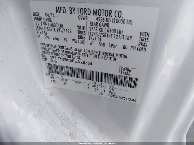 Ford 2015 2015 1FT7X2B69FEA29354 Image 9