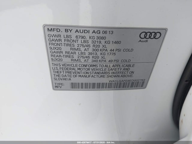 2014 AUDI Q7 WA1LGAFE8ED002753 Photo 8