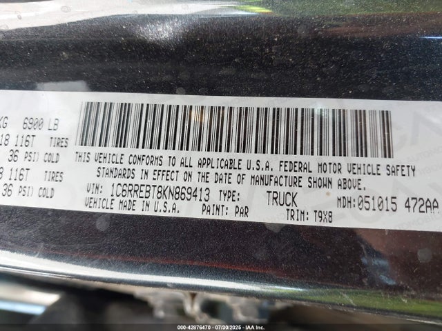 RAM 1500 2019 1C6RREBT8KN869413 Image 9