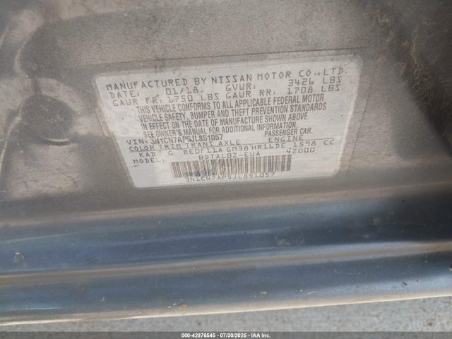 3N1CN7AP5JL851057 Nissan 2018
