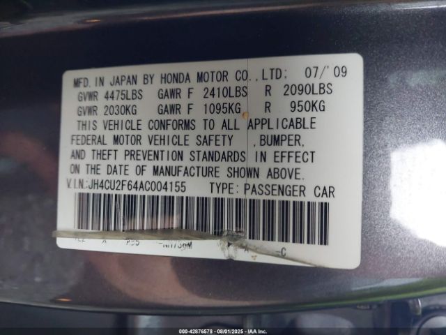 2010 ACURA TSX JH4CU2F64AC004155 Photo 8