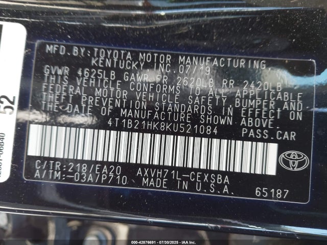 4T1B21HK8KU521084 Toyota a25a-fxs port+direct