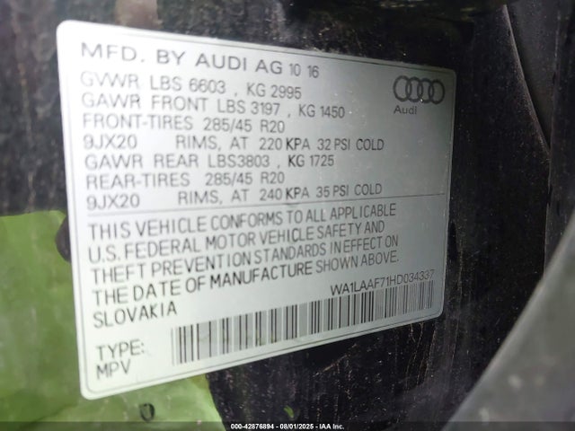 2017 AUDI Q7 WA1LAAF71HD034337 Photo 8