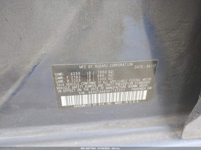 4S3GTAA63H1742221 Subaru na