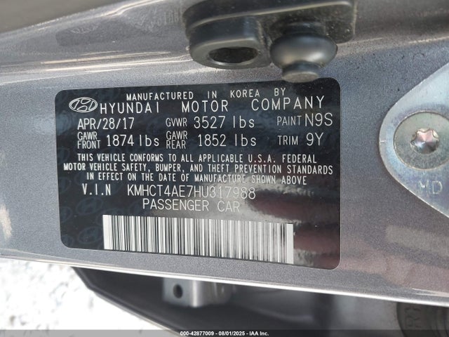 Hyundai Accent 2017 KMHCT4AE7HU317988 Image 9