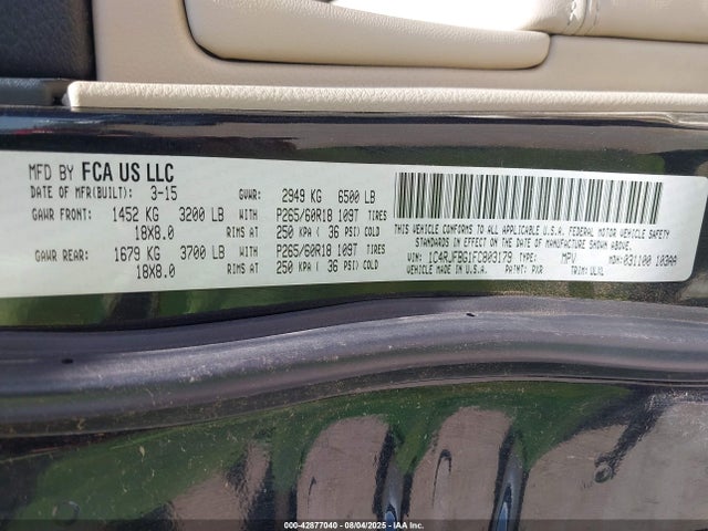 1C4RJFBG1FC803179 Jeep Grand Cherokee