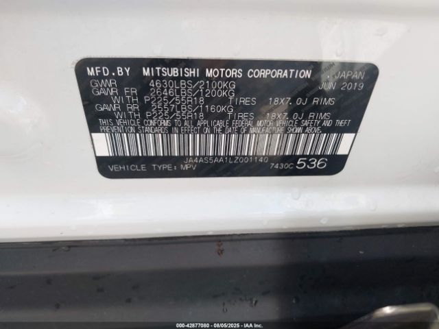 2020 MITSUBISHI ECLIPSE CROSS JA4AS5AA1LZ001140 Photo 8