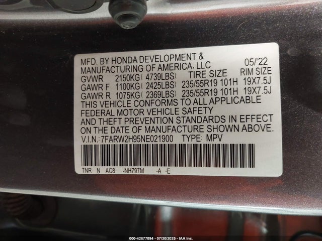 Honda l15be 2022 7FARW2H95NE021900 Image 9